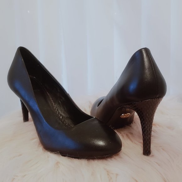 Authentic Brand New Leather Tory Burch black heels - Picture 1 of 6